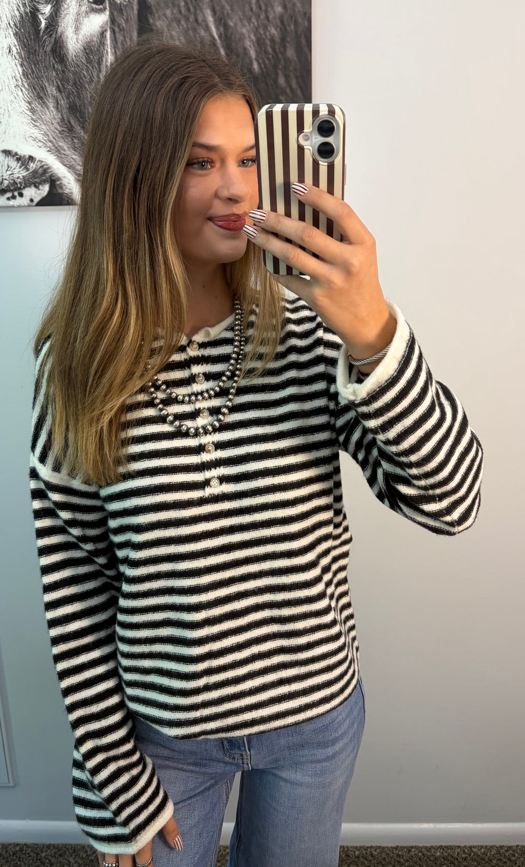 Relaxed Stripped Knit Sweater
