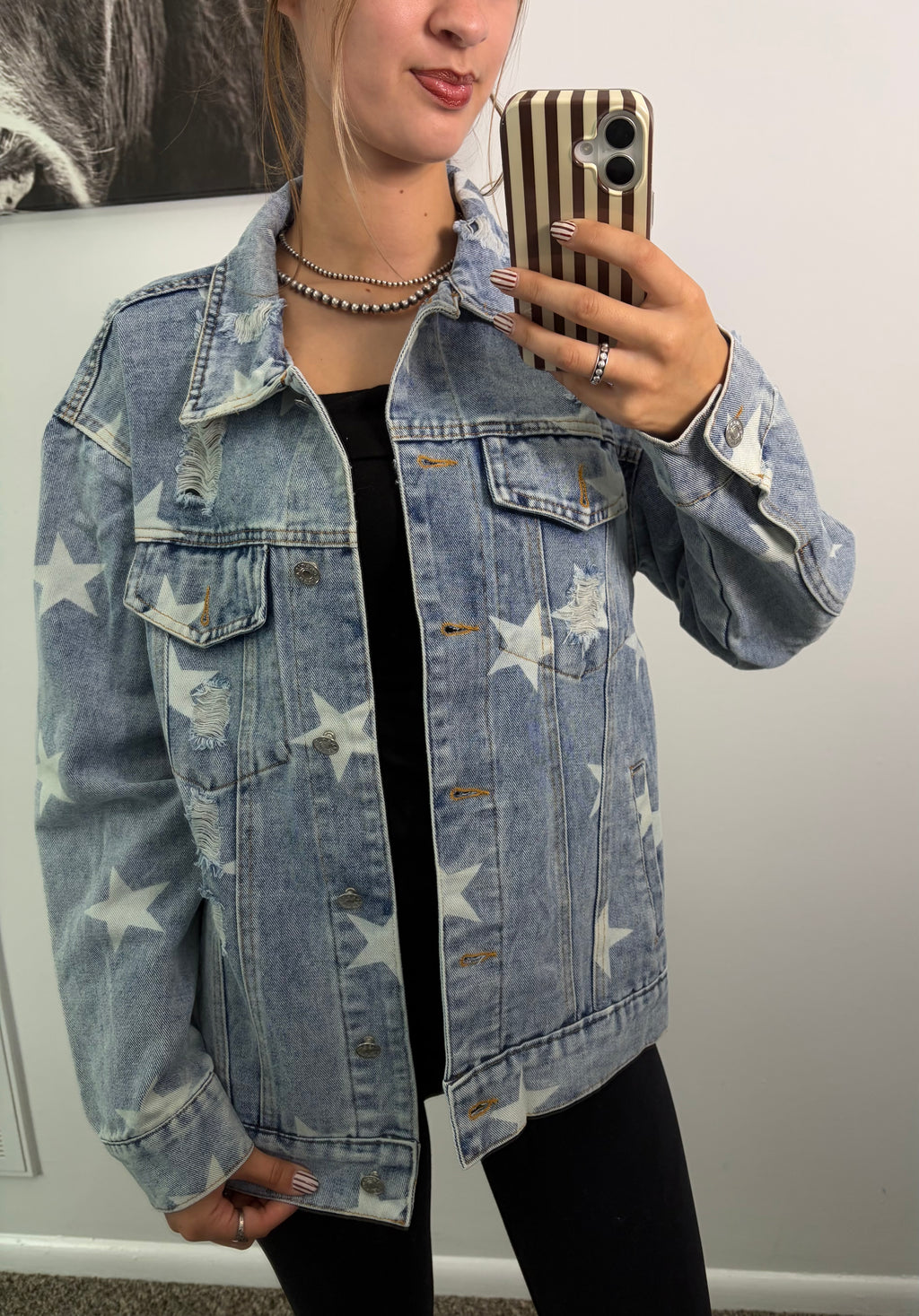 Star Loose Fit Denim Jacket