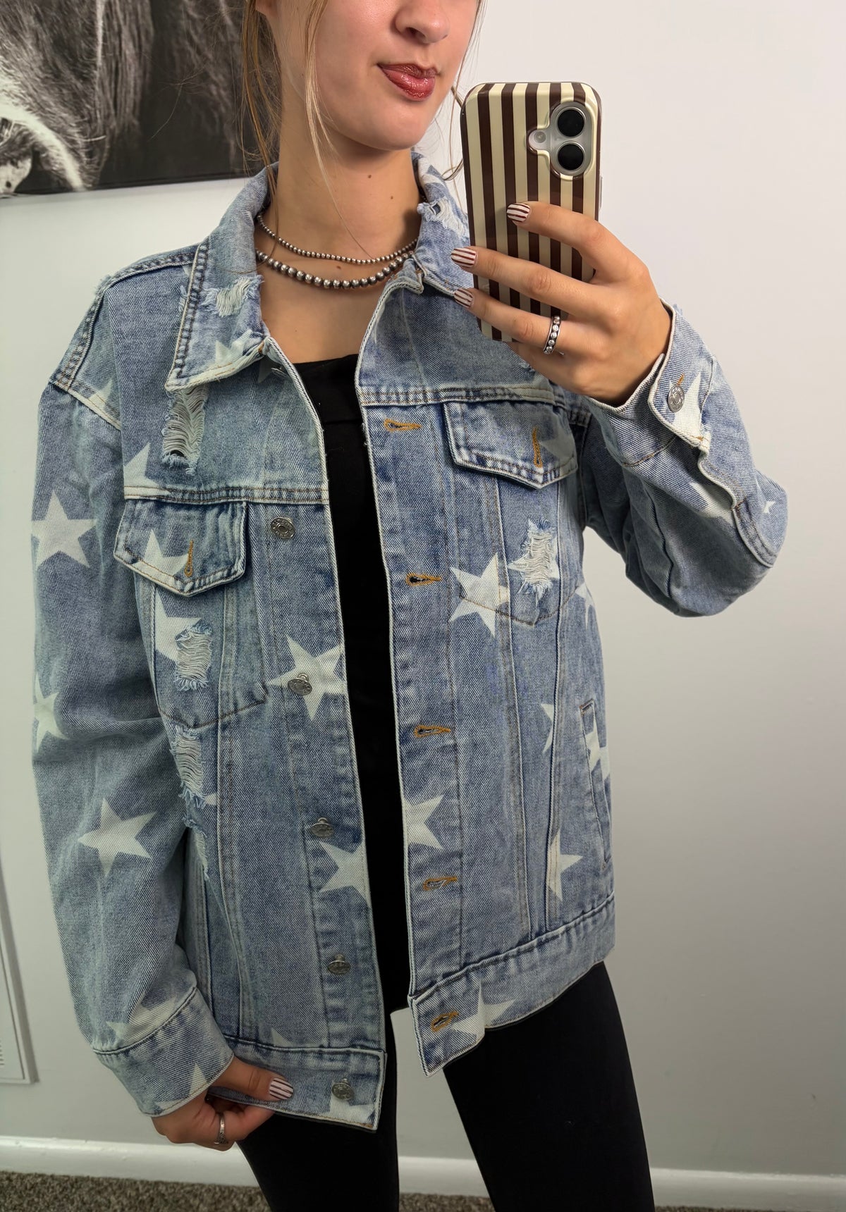 Star Loose Fit Denim Jacket