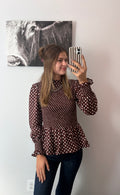 Poka Dot smocked Blouse