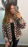 Polka Dot Zip-Up Windbreaker