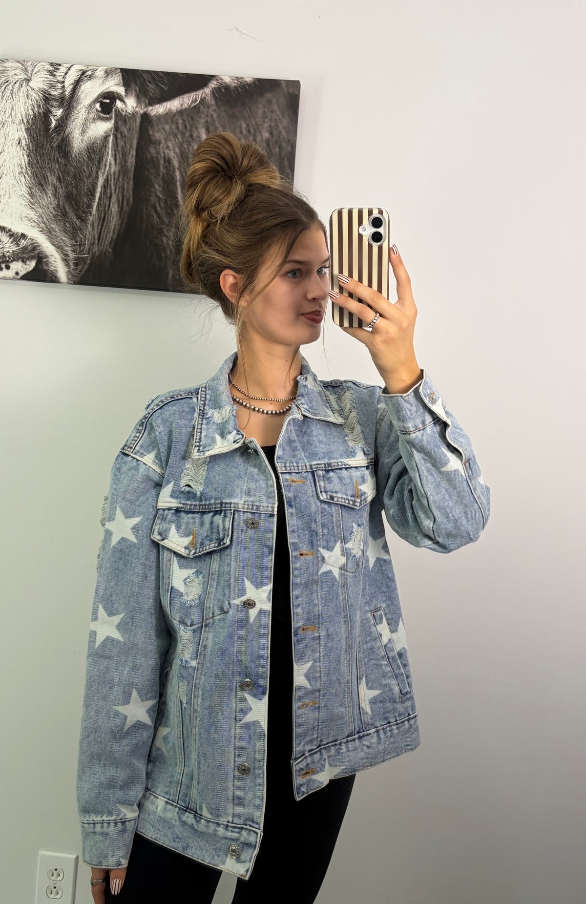 Star Loose Fit Denim Jacket