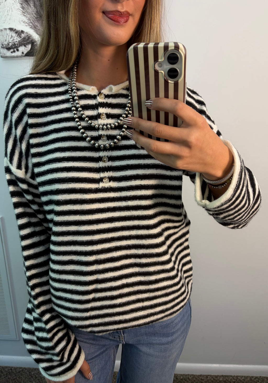 Relaxed Stripped Knit Sweater