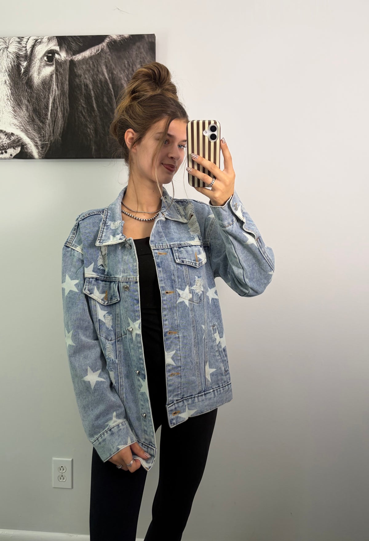Star Loose Fit Denim Jacket